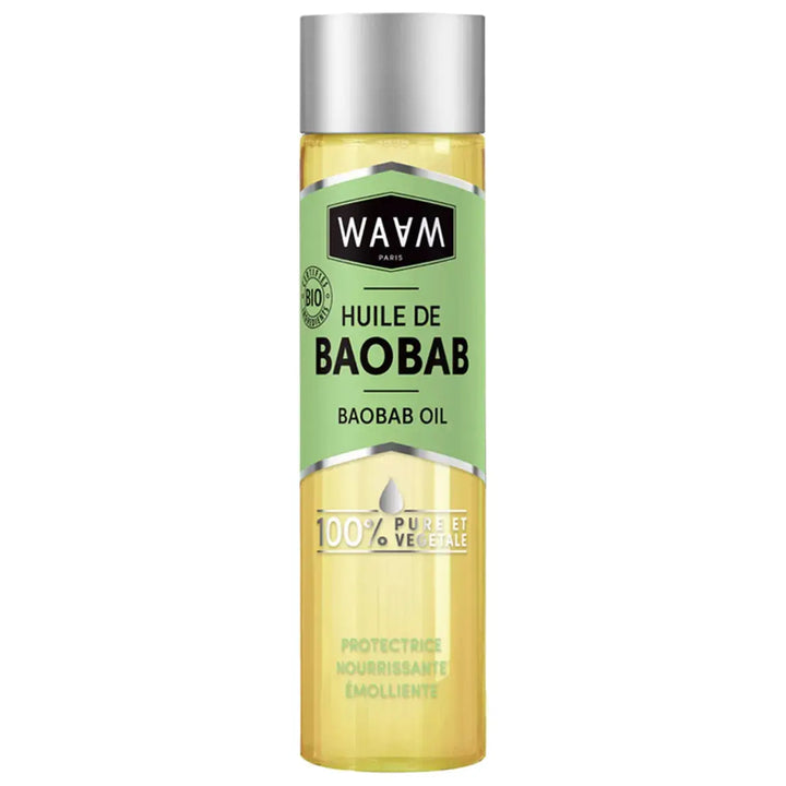 WAAM Cosmetics – Huile végétale de Baobab – 100% pure et naturelle – Première pression à froid – Huile ultra nourrissant peau et cheveux – 100ml